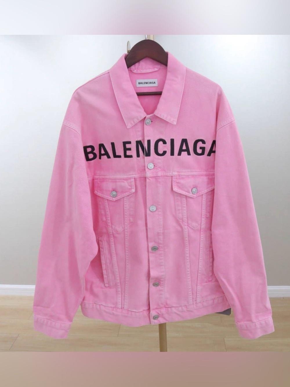 Balenciaga Pink Logo Cotton Jacket